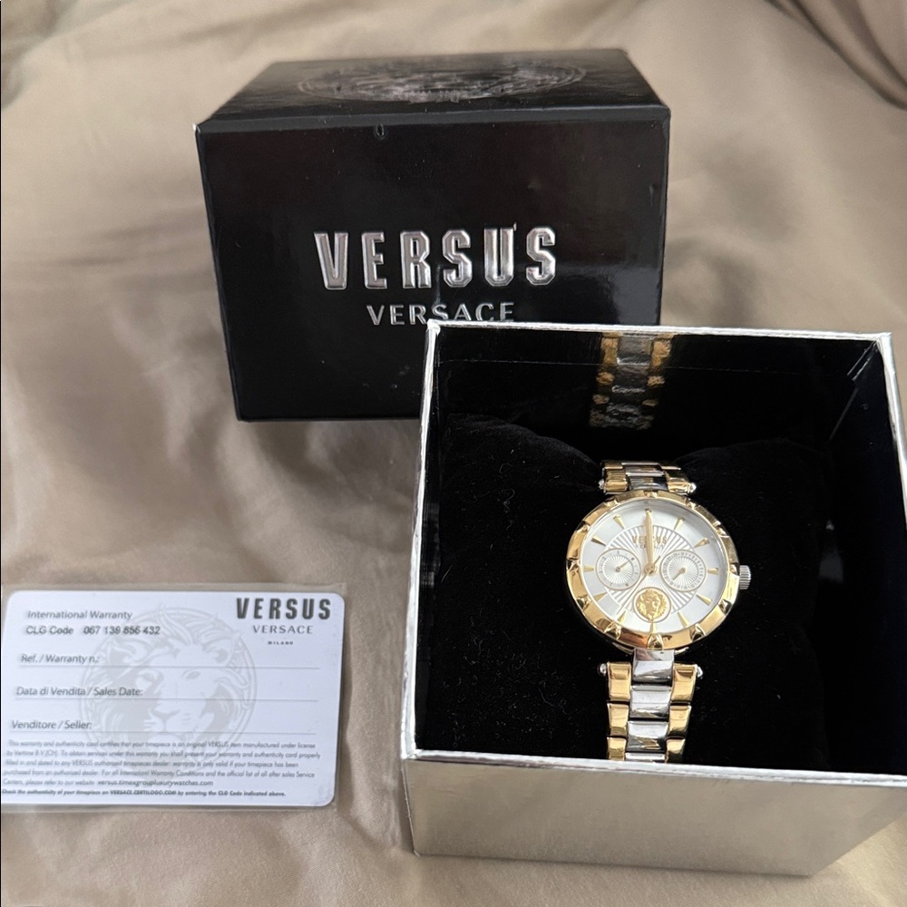 Versus Versace Two-Tone Gold and Silver Watch